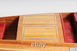 Chris Craft Runabout Wooden Model 32 Built Power Speed Boat with Display Case New