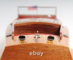 Chris Craft Runabout Wooden Model 32 Built Power Speed Boat with Display Case New