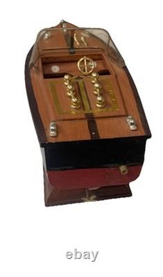 Chris Craft Style Hand Crafted Wooden Boat Model Speed Boat With Stand