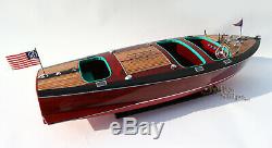 Chris Craft Triple Cockpit 26 Handmade Wooden Model Speed boat