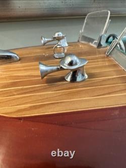 Chris Craft Triple Cockpit Painted Speed Boat Wooden Model 30 X 9.5