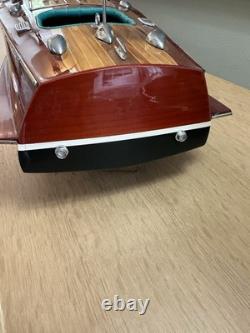 Chris Craft Triple Cockpit Painted Speed Boat Wooden Model 30 X 9.5