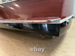 Chris Craft Triple Cockpit Painted Speed Boat Wooden Model 30 X 9.5
