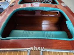 Chris Craft Triple Cockpit Painted Speed Boat Wooden Model 30 X 9.5
