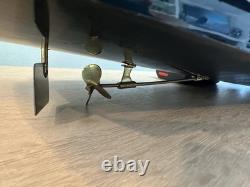 Chris Craft Triple Cockpit Painted Speed Boat Wooden Model 30 X 9.5