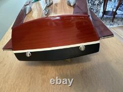 Chris Craft Triple Cockpit Painted Speed Boat Wooden Model 30 X 9.5