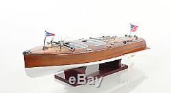 Chris Craft Triple Cockpit Runabout Speed Boat 25 Built Wood Model Assembled