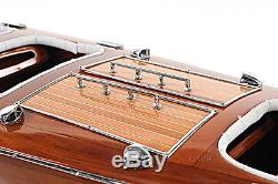 Chris Craft Triple Cockpit Runabout Speed Boat 25 Built Wood Model Assembled