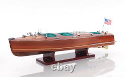 Chris Craft Triple Cockpit Runabout Wooden Model 24 Classic Mahogany Speed Boat