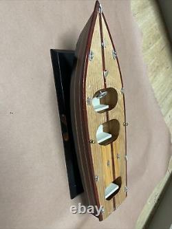 Chris Craft Triple Cockpit Speed Boat Wood Model 19 x 5 x 6