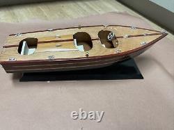 Chris Craft Triple Cockpit Speed Boat Wood Model 19 x 5 x 6