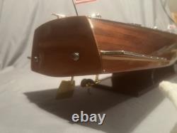 Chris Craft Triple Cockpit Speed Boat Wooden Model 32 Handcrafted
