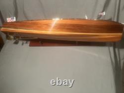 Chris Craft Triple Cockpit Speed Boat Wooden Model 32 Handcrafted