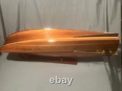 Chris Craft Triple Cockpit Speed Boat Wooden Model 32 Handcrafted