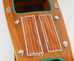 Chris Craft Triple Cockpit Speed Boat Wooden Model 32 Handcrafted Varnished