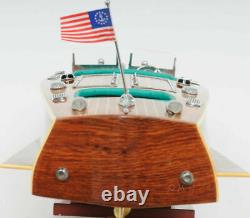 Chris Craft Triple Cockpit Speed Boat Wooden Model 32 Handcrafted Varnished