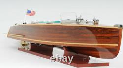 Chris Craft Triple Cockpit Speed Boat Wooden Model 32 Handcrafted Varnished