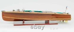 Chris Craft Triple Cockpit Speed Boat Wooden Model 32 Handcrafted Varnished