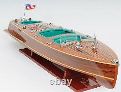 Chris Craft Triple Cockpit Speedboat 32' Built Wood Model Ship Assembled