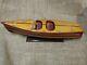 Chris Craft Vintage Wood Model Speed Boat Runabout Large 20 Size On Stand