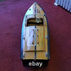 Chris Craft Wooden Classic Model Racing Boat Runabout Single Cockpit