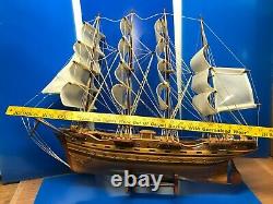 Clipper Ship Nautical Sail Boat Display Model Finished Inlaid Wood 28 BIG