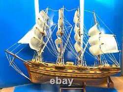 Clipper Ship Nautical Sail Boat Display Model Finished Inlaid Wood 28 BIG