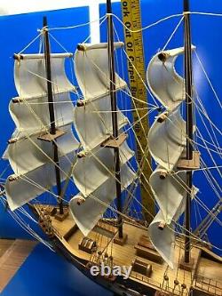 Clipper Ship Nautical Sail Boat Display Model Finished Inlaid Wood 28 BIG