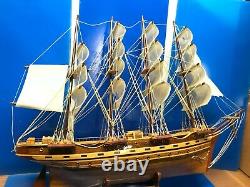 Clipper Ship Nautical Sail Boat Display Model Finished Inlaid Wood 28 BIG