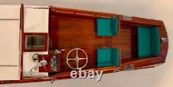 Collectible model of 1929 Chris Craft Cruiser Hand-Made Wooden Model-33.5 long