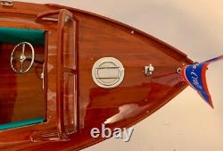 Collectible model of 1929 Chris Craft Cruiser Hand-Made Wooden Model-33.5 long