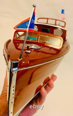 Collectible model of 1929 Chris Craft Cruiser Hand-Made Wooden Model-33.5 long