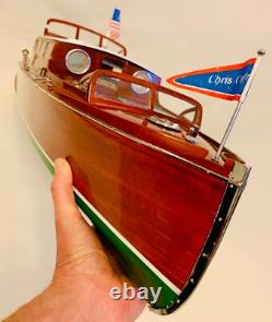 Collectible model of 1929 Chris Craft Cruiser Hand-Made Wooden Model-33.5 long