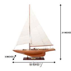 Columbia Sm Sailboat Model America Cup 1958 166 Scale Wooden Model Boat