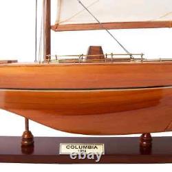 Columbia Sm Sailboat Model America Cup 1958 166 Scale Wooden Model Boat