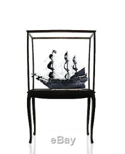 DISPLAY STAND CASE for Tall Ship Yacht Boat Models Decor Wood & Plexiglass Floor