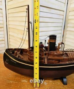 Danube VI Tugboat Model Of Famous Thames Tugs Wood Boat Ship vtg 152 Excellent