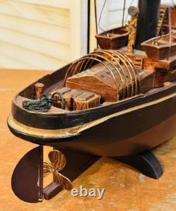 Danube VI Tugboat Model Of Famous Thames Tugs Wood Boat Ship vtg 152 Excellent