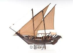 Dhow Boat With Triangular Sails 30.5 Wood Model Ship Assembled