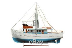 Dickie Walker XXXL Fishing Boat Over 10 Feet Built Wood Model Ship Assembled