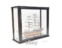 Display Case Wood Cabinet with Plexiglass 36 Boats Tall Ships Yacht Models