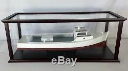 Display Case, Wood With Mahogany Finish, Acrylic Panels, For Boat Models & Other