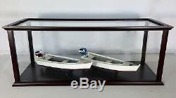 Display Case, Wood With Mahogany Finish, Acrylic Panels, For Boat Models & Other