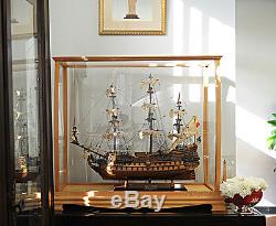 Display Case Wood and Plexiglass 36 Cabinet for Tall Ships, Yachts, Boats Model
