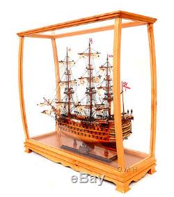 Display Case Wood  Cabinet with Plexiglass 36" Boats Tall Ships Yacht Models 