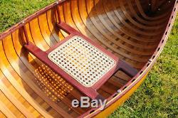 Display Cedar Wood Strip Built Canoe 6' Wooden Model Boat With Ribs New