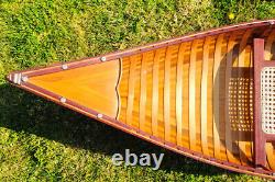 Display Cedar Wood Strip Built Canoe 6' Wooden Model row Boat With Ribs New