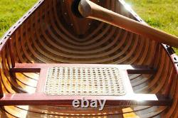 Display Cedar Wood Strip Built Canoe 6' Wooden Model row Boat With Ribs New