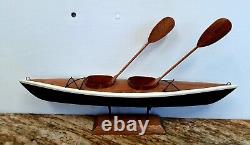 Double Kayak Wood Display Canoe Model 15 Fully Assembled EUC