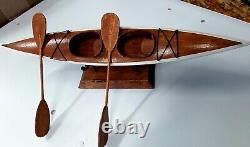 Double Kayak Wood Display Canoe Model 15 Fully Assembled EUC